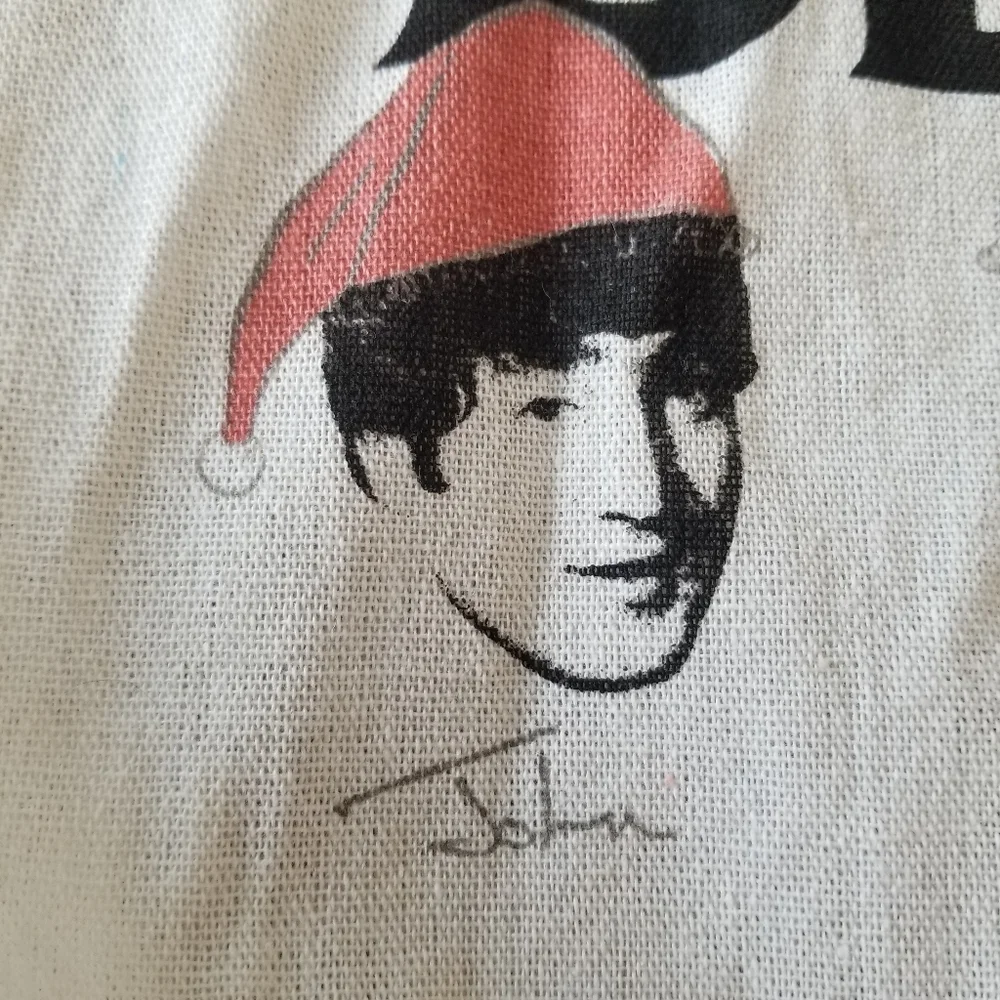 ❌️❌️SOLD❌️❌️The Beatles Cream Colored Cotton Tote Bag - Picture 3 of 8